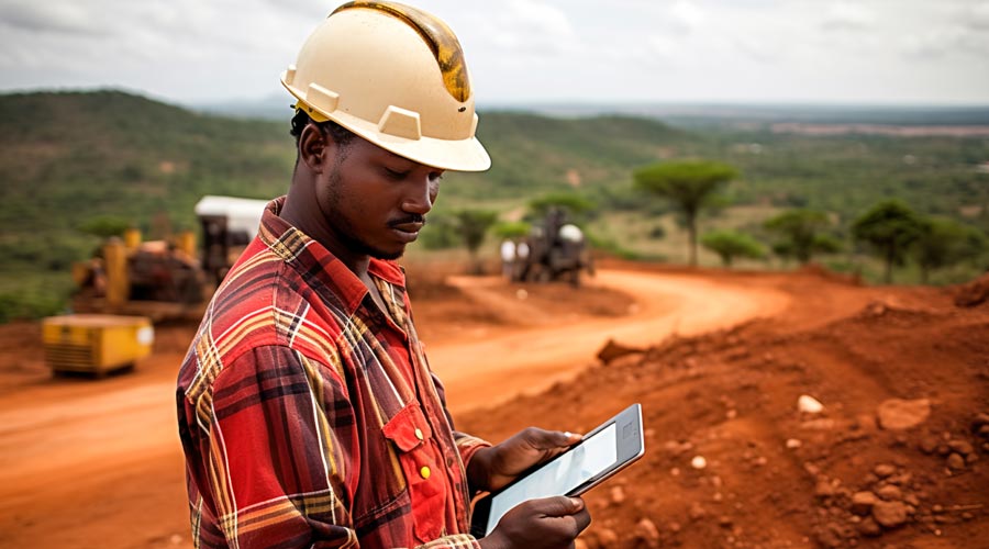 worker on geotechnical site