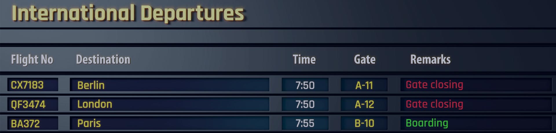 flight display panel