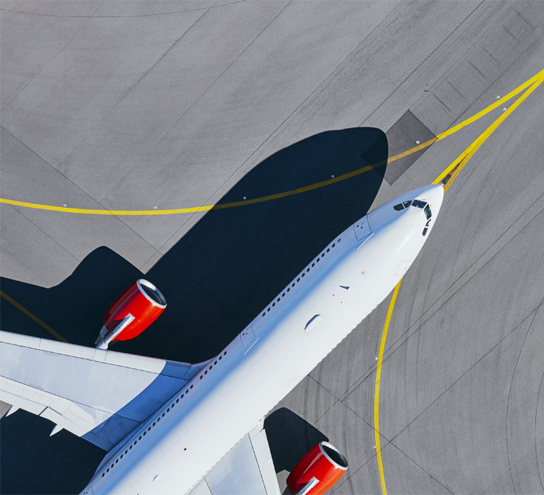 aircraft on the runway