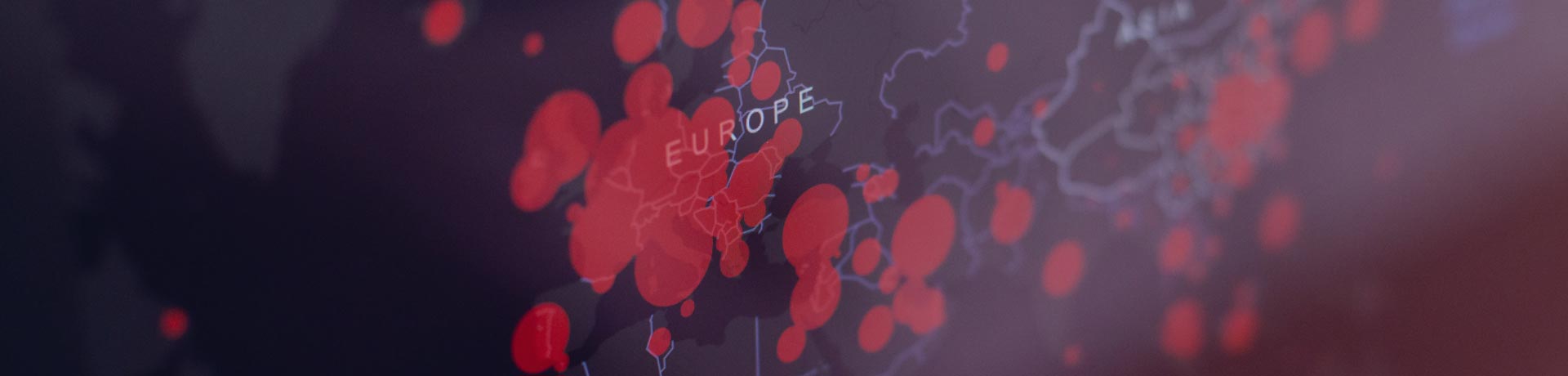 Map of Europe with points