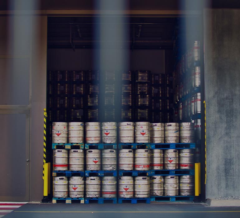 Barrels of alcoholic beverages 