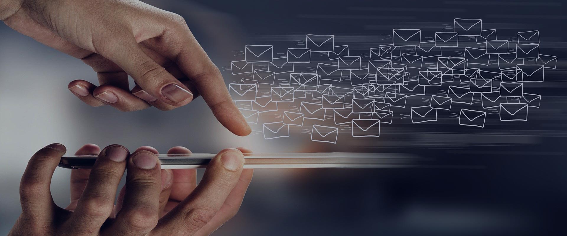 Someone sending email with its smartphone