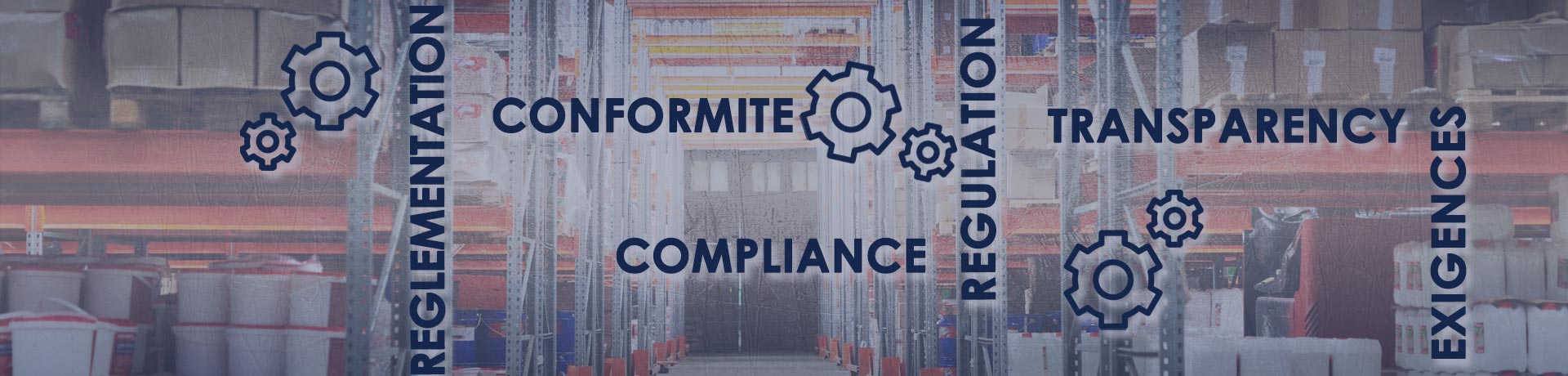 Mots techniques sur un entrepôt de stockage en fond