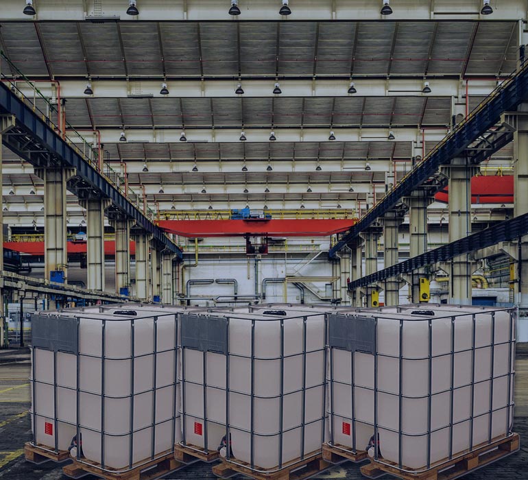 IBCs in a wharehouse