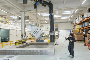 Hall d'essai BVT, chute de marchandise