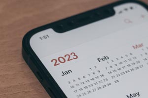 Calendrier smartphone 2023