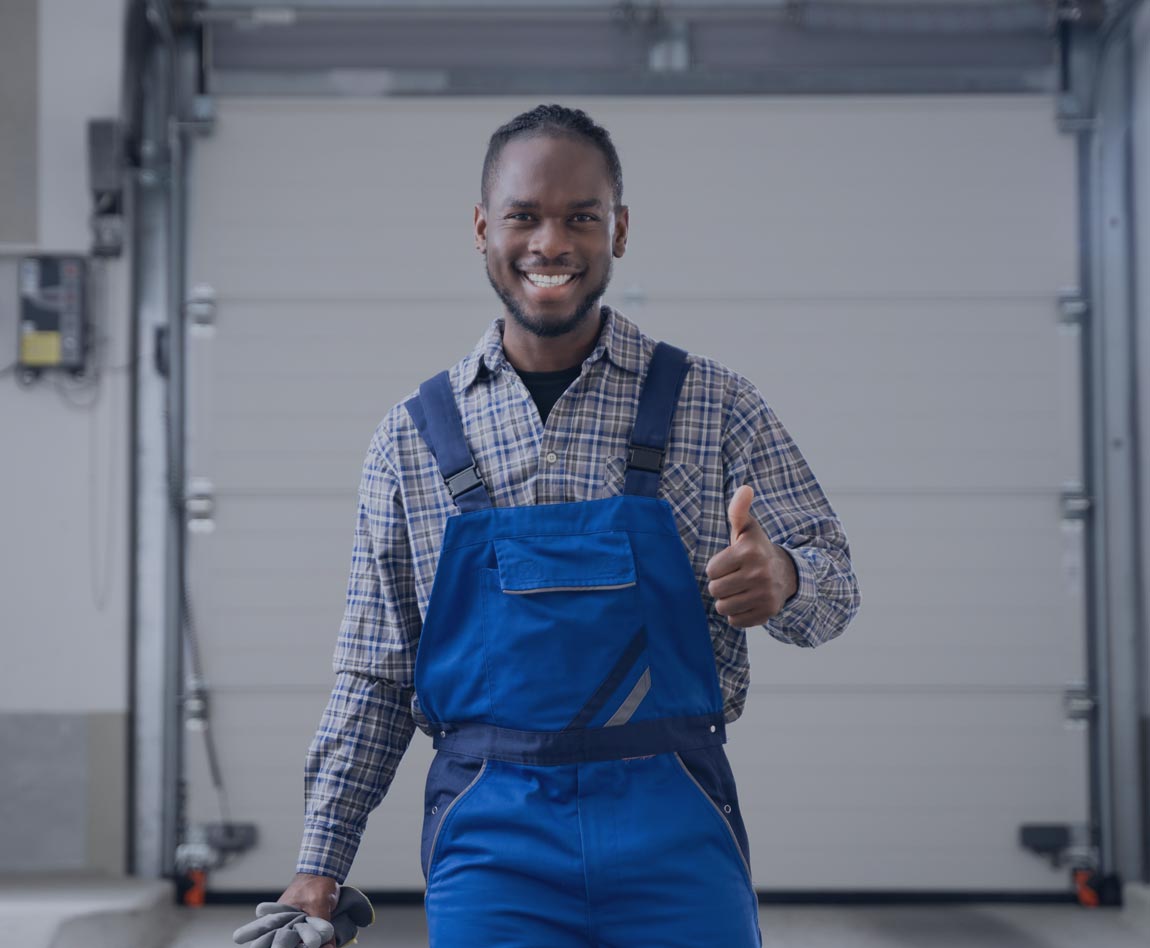 young African man with thumbs-up certified for competence by Apave