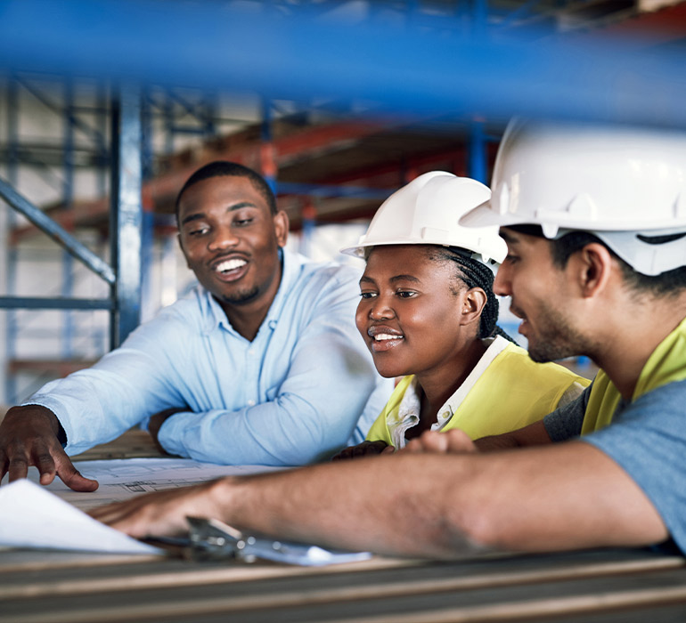 Equipe de conseil sur chantier