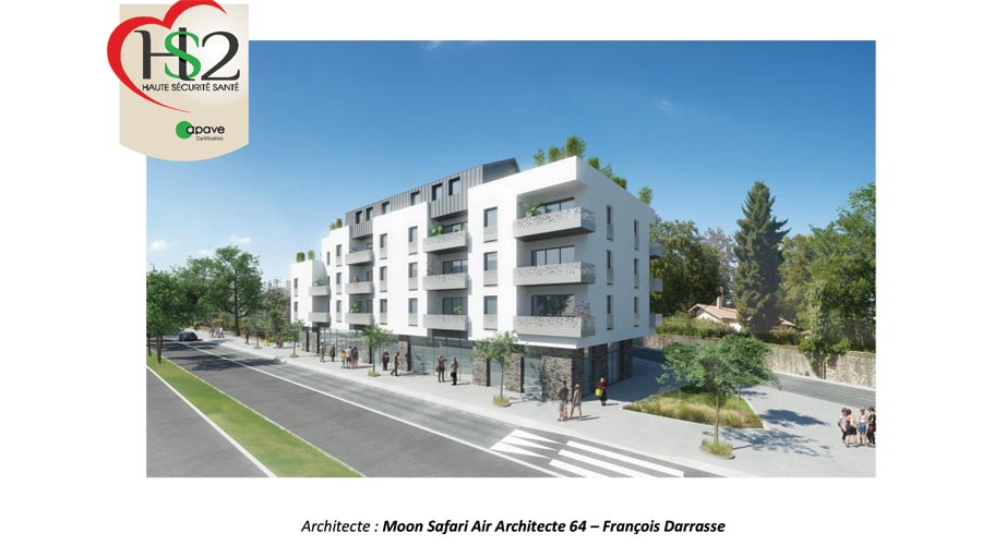 Une vue sur une résidence avec le logo HS2