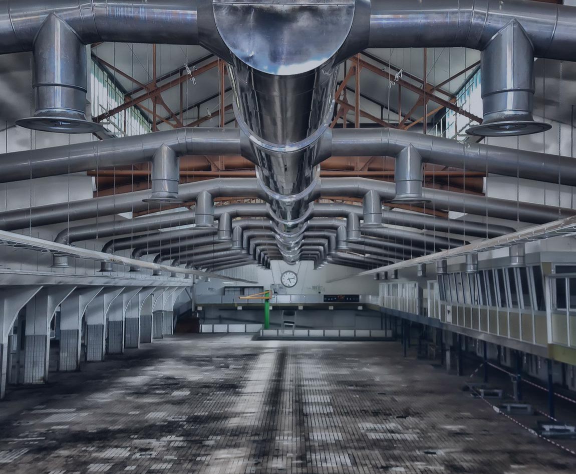 ventilation ducts in a factory