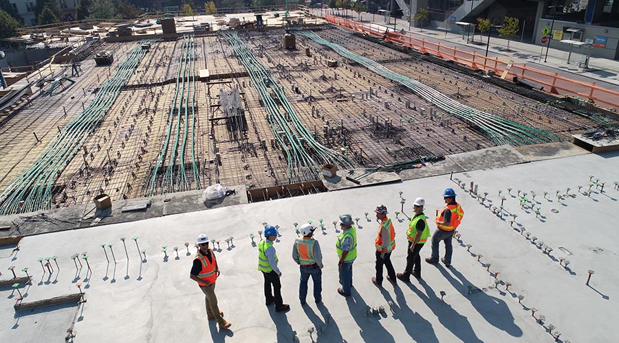 workers inspecting constructions