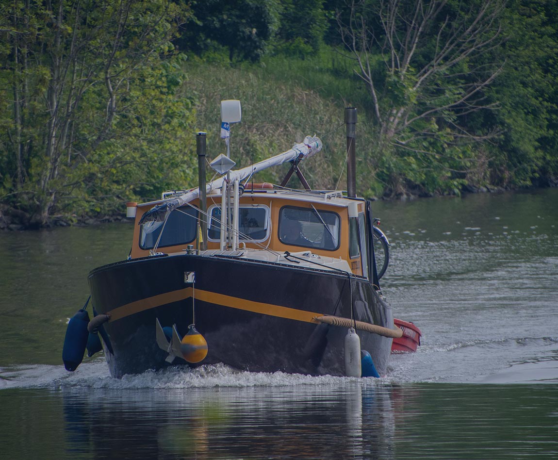 Boat navigating in continental waters