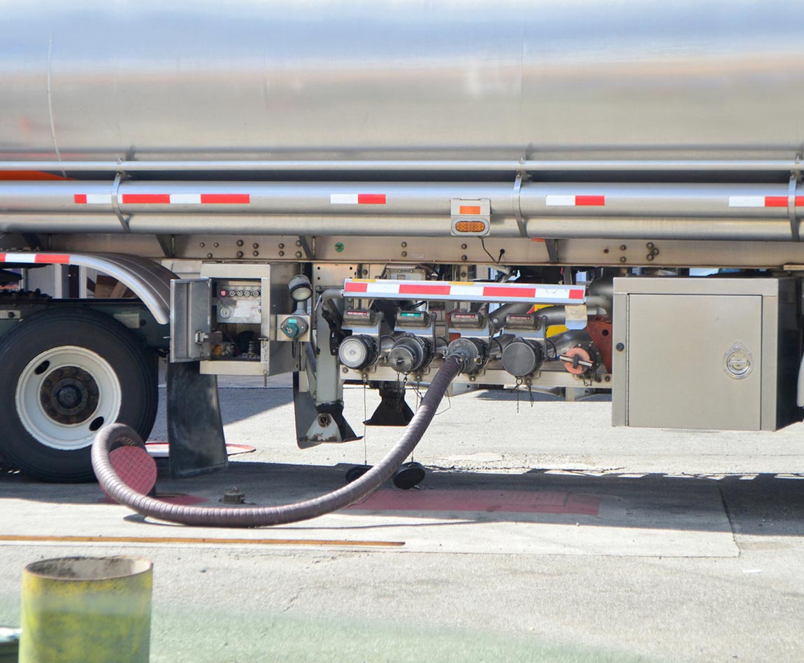 meters and filling pumps on the side of a tanker truck