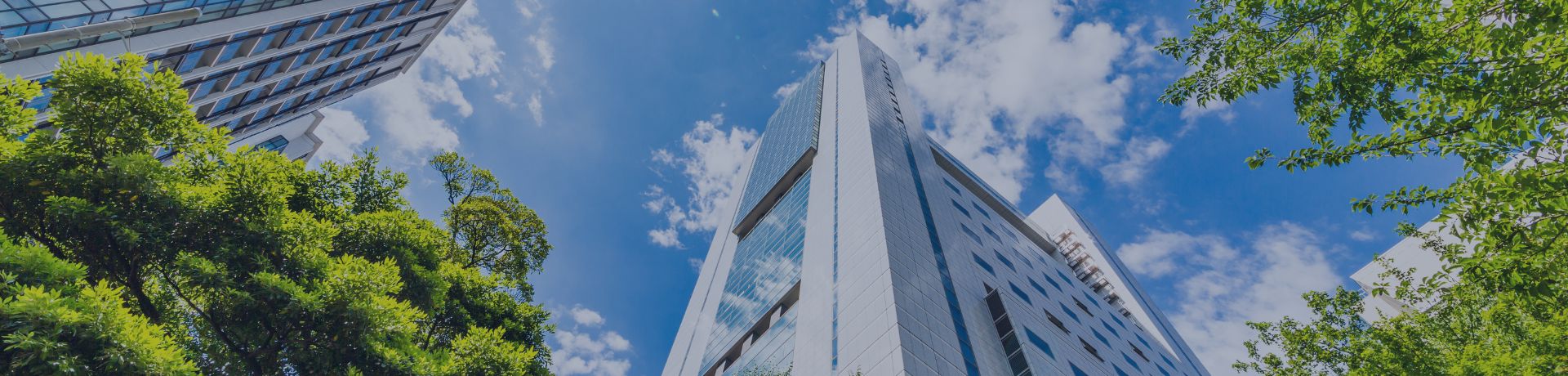 Bâtiments modernes et verdure, immobilier durable