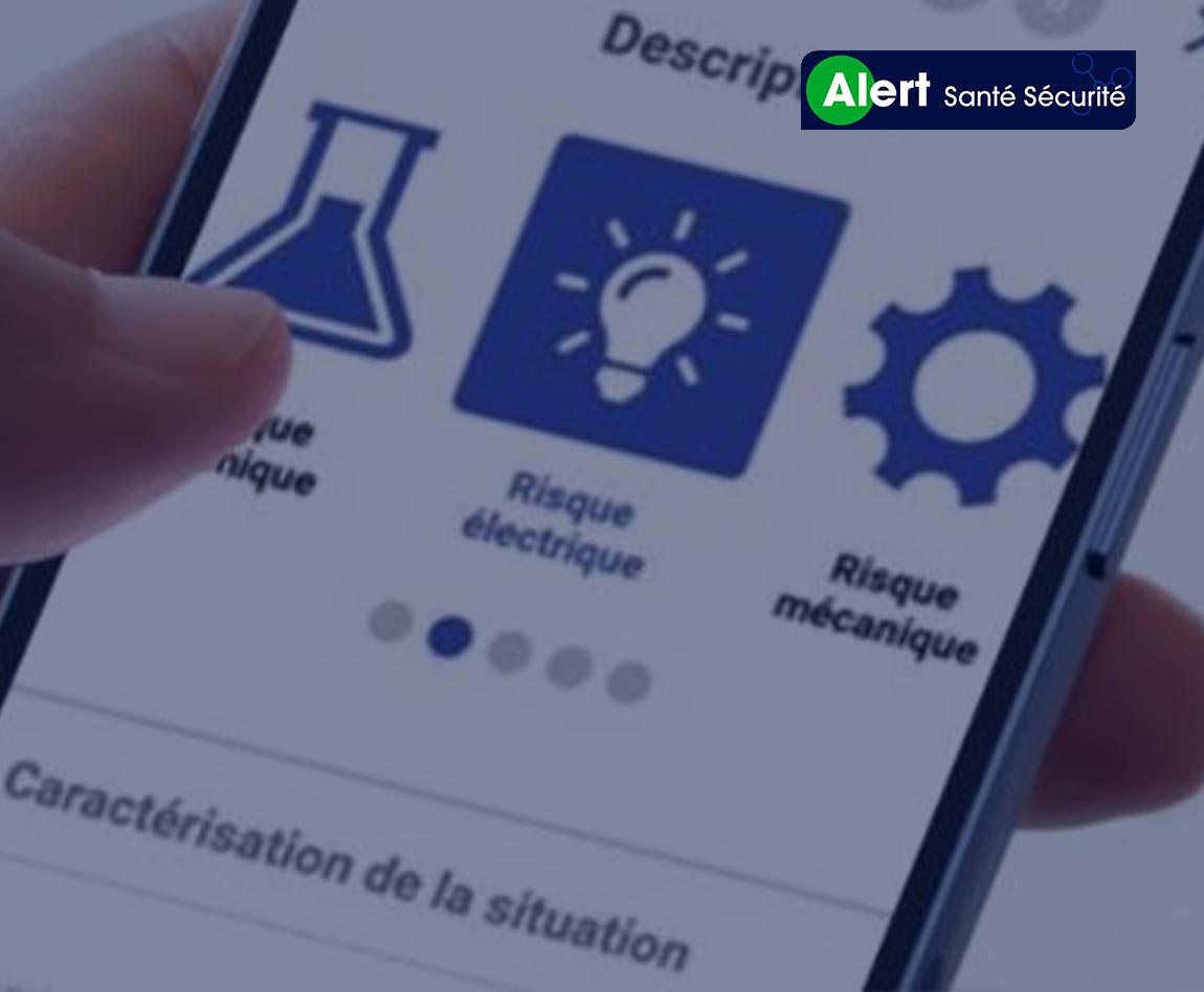 Montage avec un téléphone et l'application Alert Santé Sécurité d'Apave