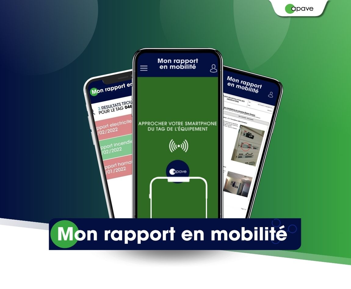 Visuel de la solution digitale Apave Mon rapport en mobilité