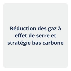 Réduction des gaz à effet de serre et stratégie bas carbone