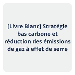 [Livre Blanc] Stratégie bas carbone et réduction des émissions de gaz à effet de serre