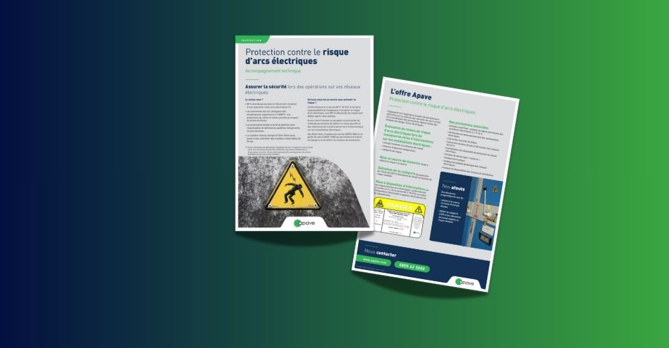 Visuel de la fiche produit apave dédiée à la prévention du risque d'arcs électriques