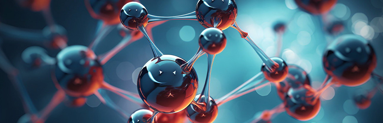 Modèle 3D de molécules avec un fond de molécule