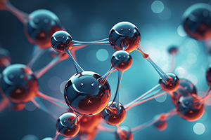 Modèle 3D de molécules avec un fond de molécule