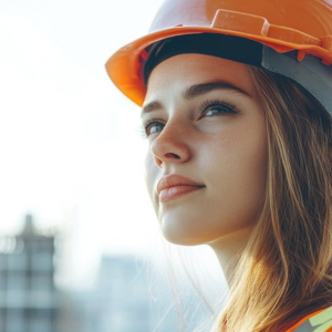 Femme avec un casque