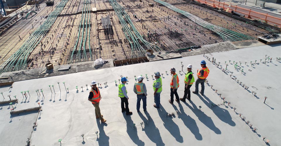 construction site workers under observation