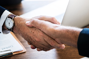 Two people shaking hands