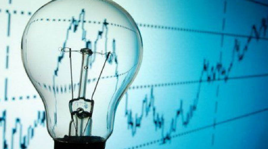 a light bulb with a graph